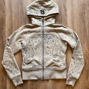 Lululemon Athletica Scuba Full Zip Speckled Hoodie Sweater Brown Tan